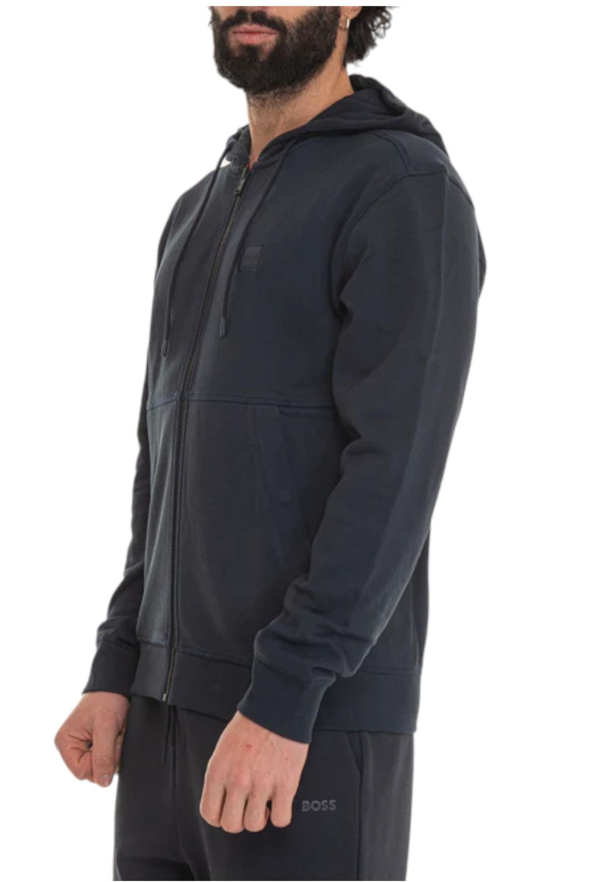 Felpa Con Zip Uomo Boss Con Cappuccio Zetalky 50508578