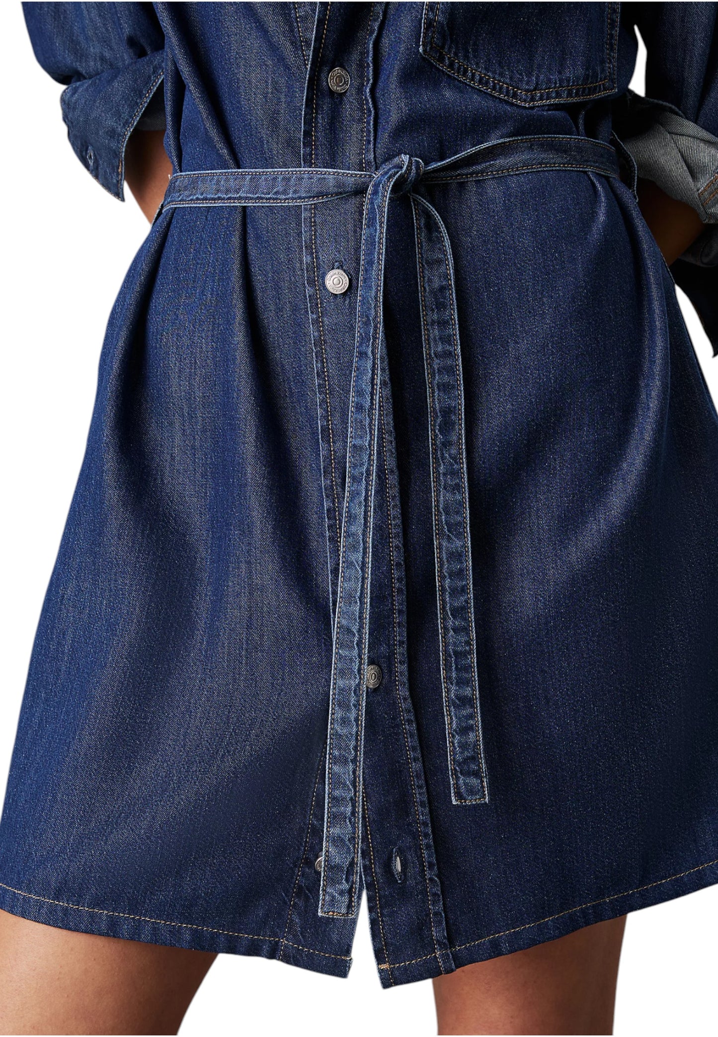 Vestito Corto Donna Calvin klein Jeans Chemiser Lyocell Belted Denim