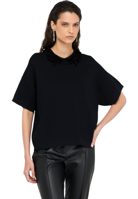 Maglia A Girocollo Donna Liu Jo Con Paillettes  CF5038MS55N