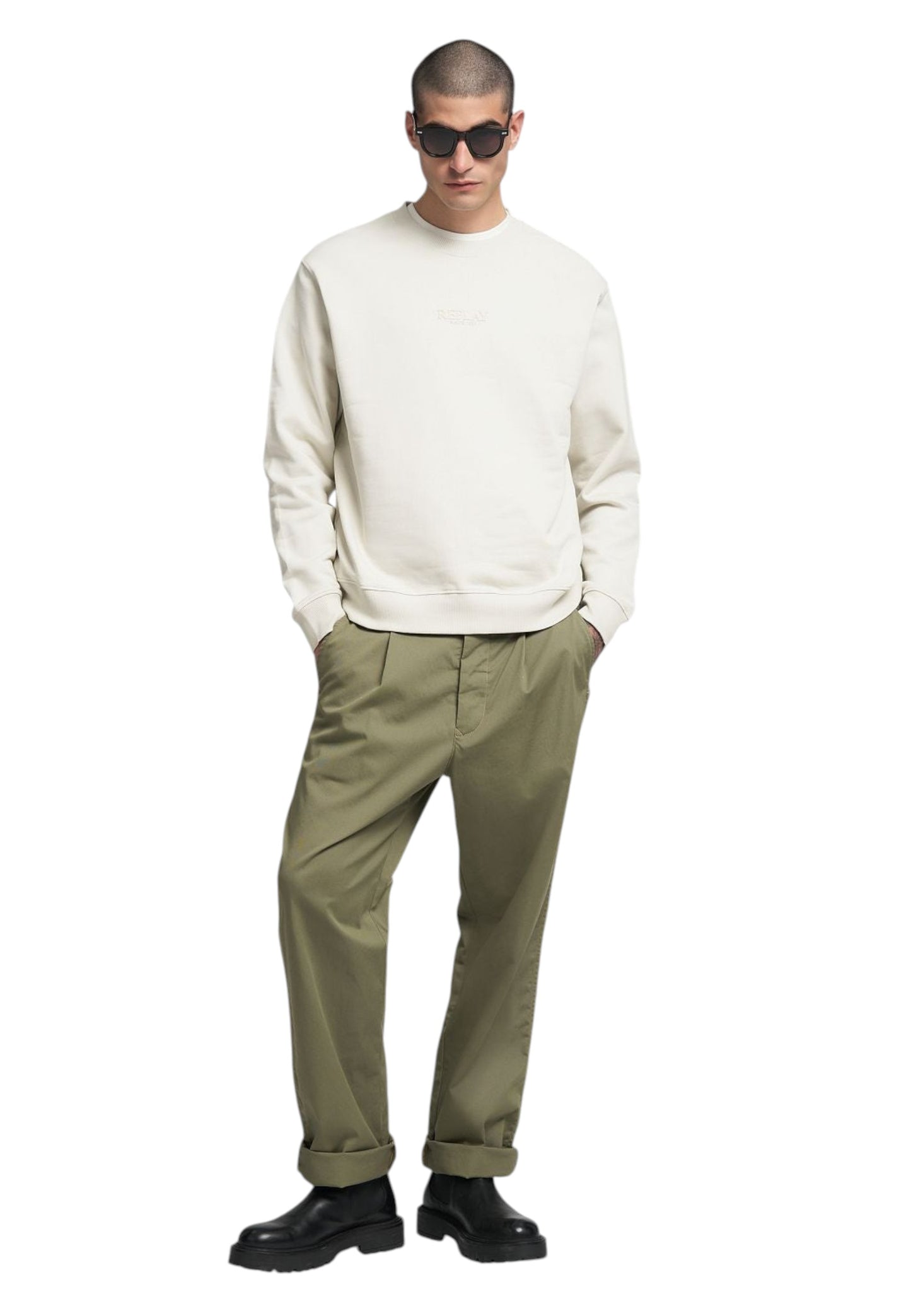 Felpa A Girocollo Uomo Replay Con Lettering  M3187 .000.23802