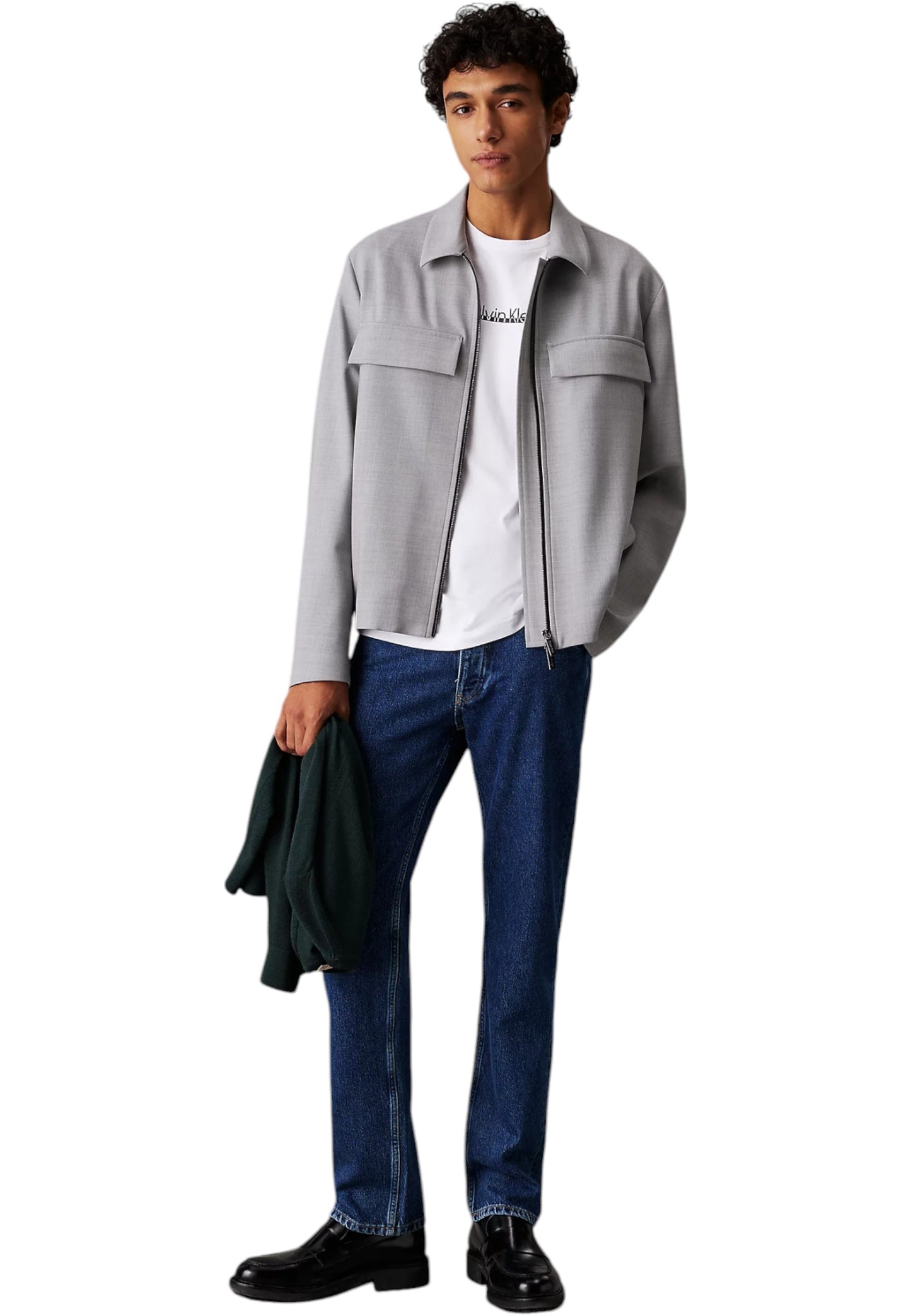 T-Shirt Manica Corta Uomo Calvin klein  Split Line Logo T-Sh