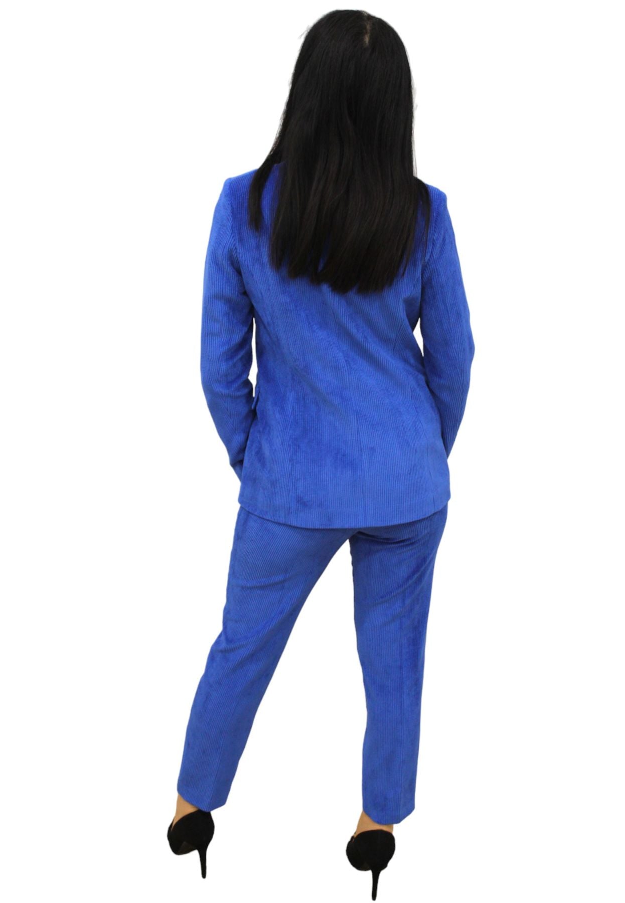 Abito Completo Donna White Wise Tailleur Monopetto In Velluto A Coste WW18417
