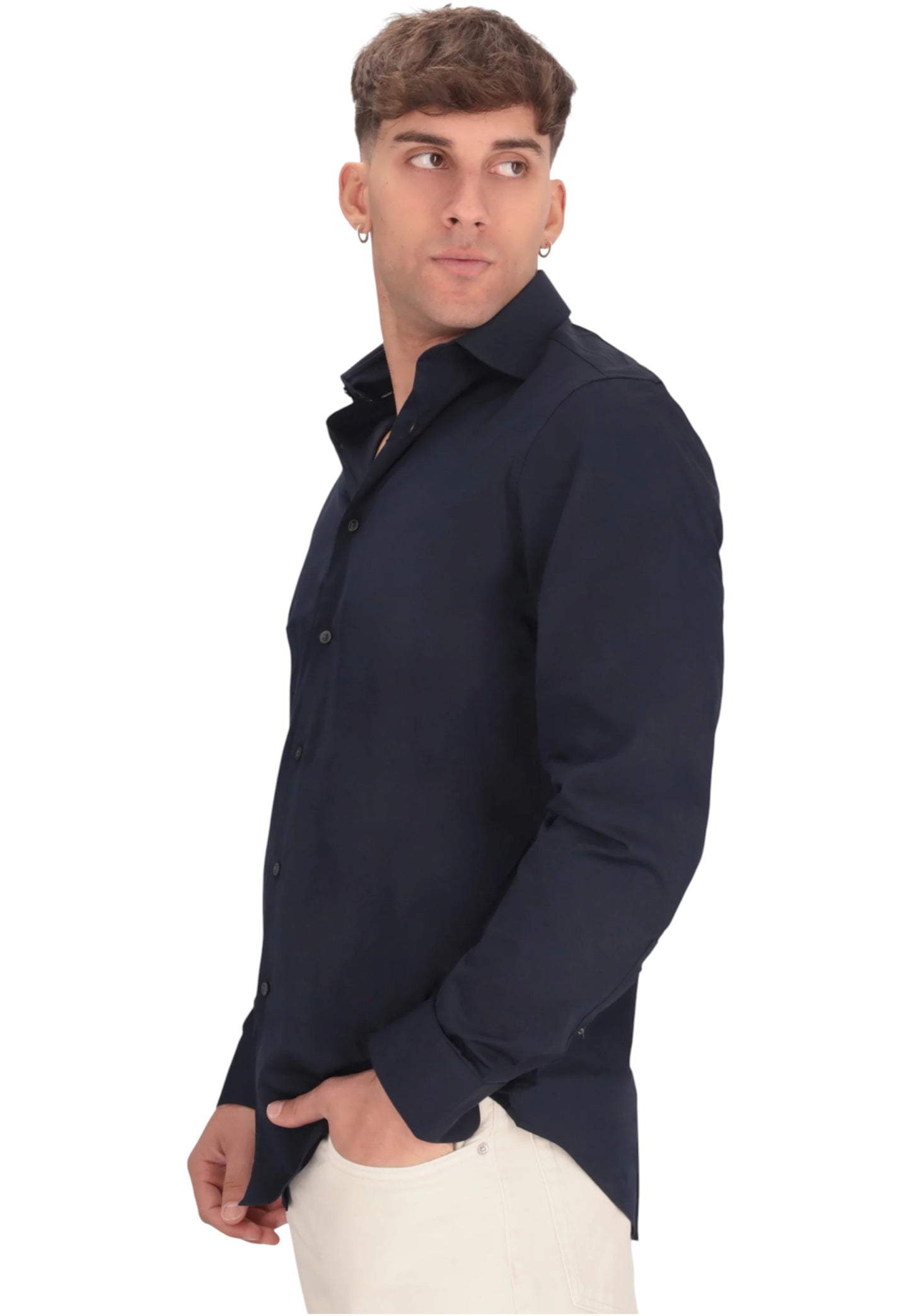 Camicia Manica lunga Uomo Calvin klein Regular Essential Poplin Stretch LV019EU001