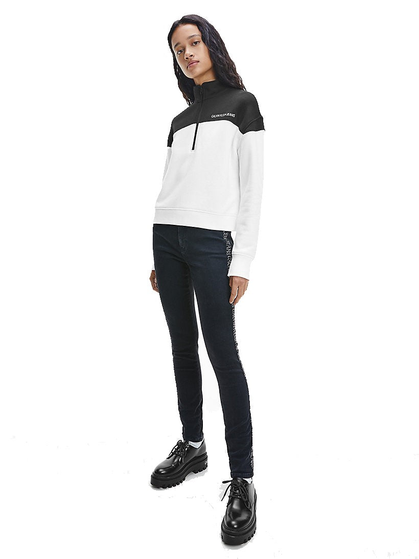 Felpa Collo Alto Donna Calvin klein Jeans E Mezza Zip J20J216971