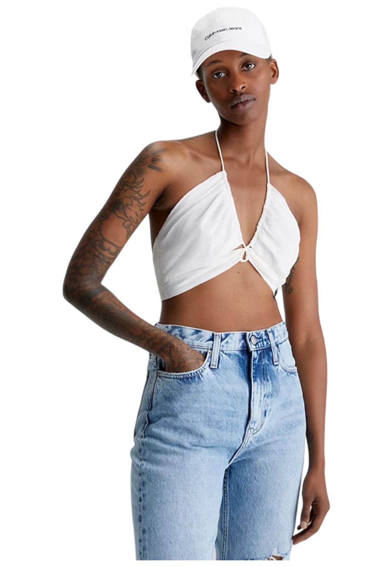 Top Senza Maniche Donna Calvin klein Jeans Wrap Strappy Crinkle J20J221074