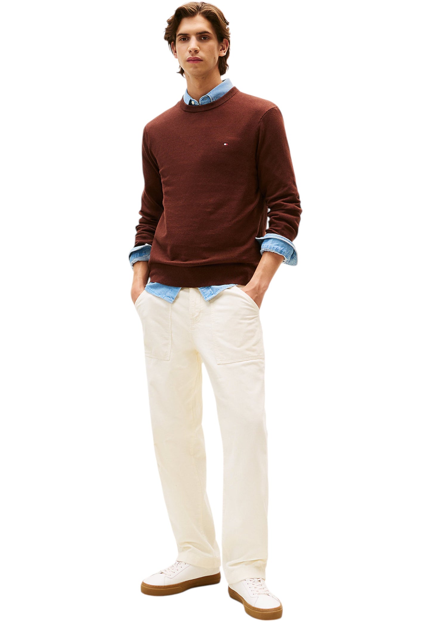 Maglione A Girocollo Uomo Tommy Hilfiger Organic Cotton Cashmere Pima MW0MW28046