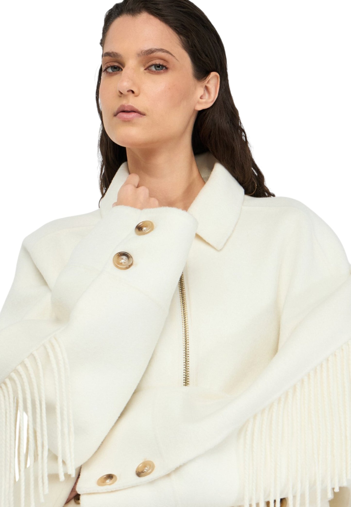 Cappotto Donna Liu Jo Caban Con Frange CF5059T4627