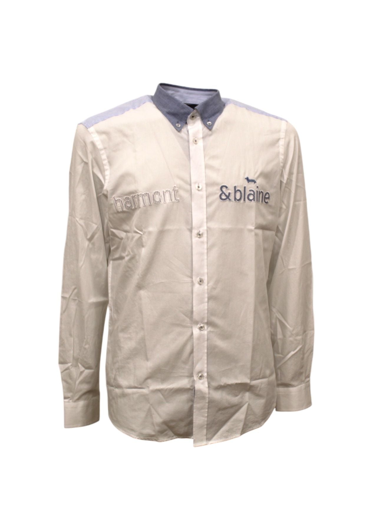 Camicia Manica lunga Uomo Harmont & Blaine Stretch Con Lettering Applicato CNL998012523M