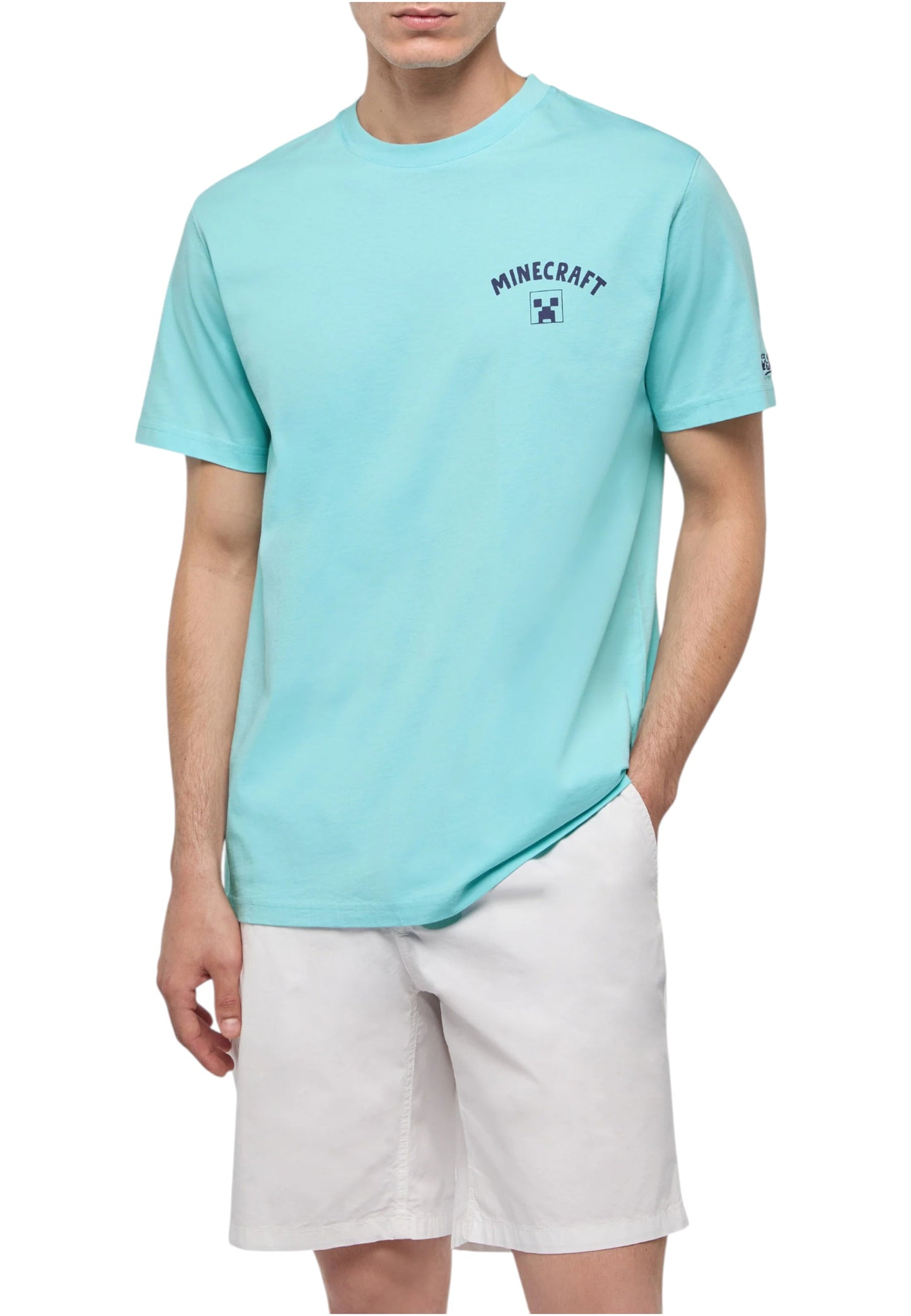 T-Shirt Manica Corta Uomo Mc2 Saint Barth Minecraft Surf