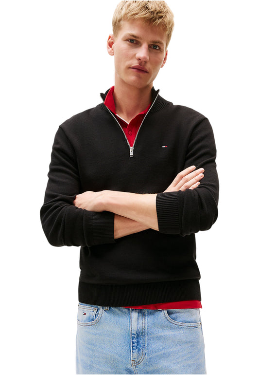 Maglione Collo Alto Uomo Tommy Jeans Con Mezza Zip Tjm Slm Essential Light DM0DM21654