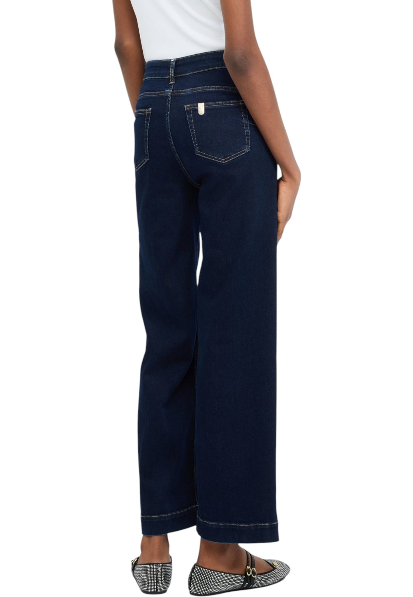 Jeans Flare Fit Donna Liu Jo Bottom Up Vita Alta Button UF5090D0264
