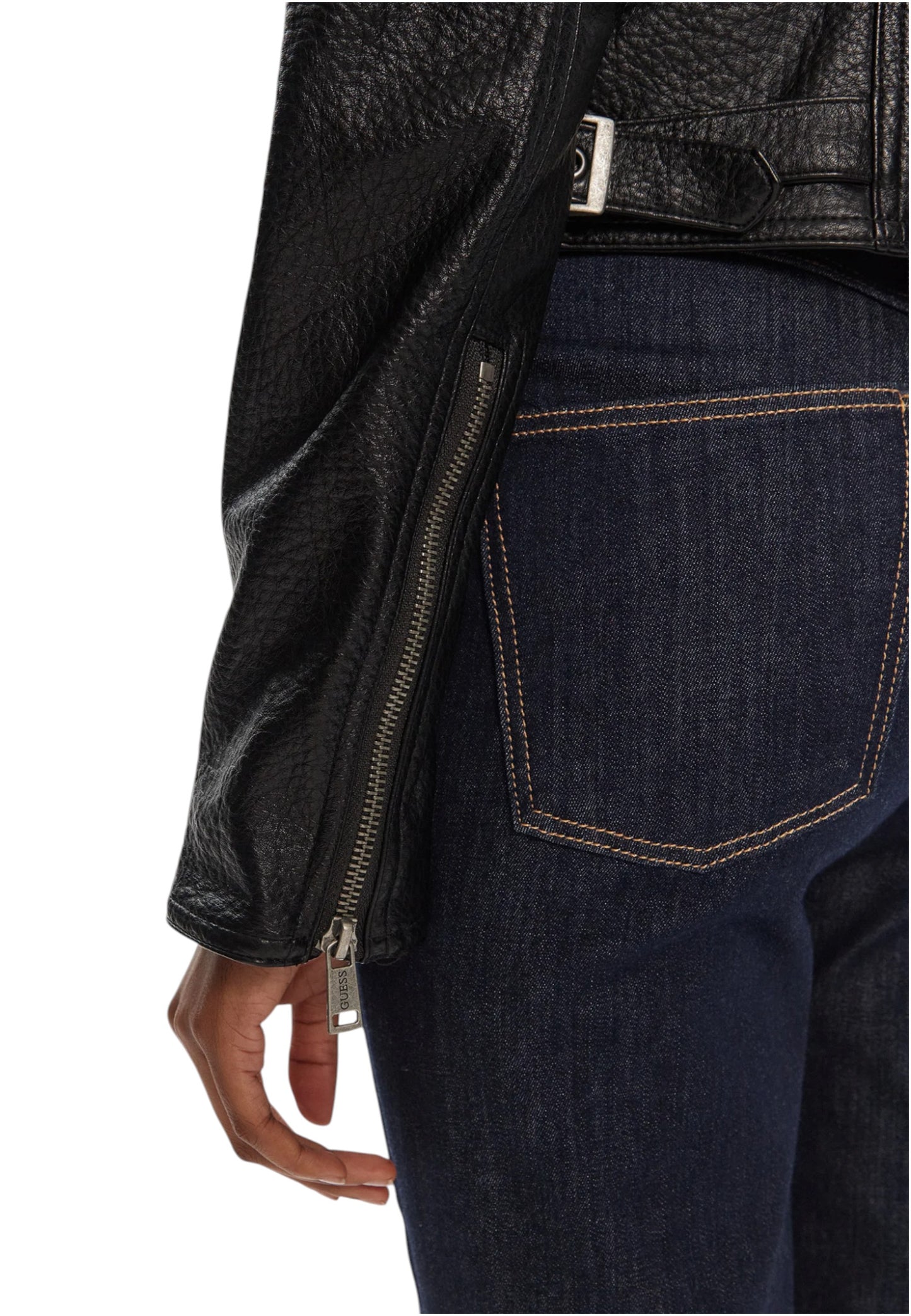 Giacca In Pelle Sintetica Donna Guess Stitched Jeannine W5YL19WHDS0