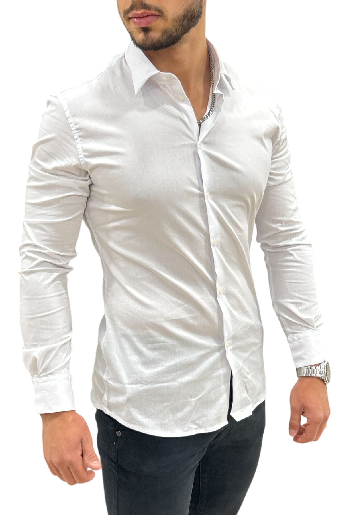 Camicia Manica lunga Uomo Gaudi Collo Francese Slim 321GU45003