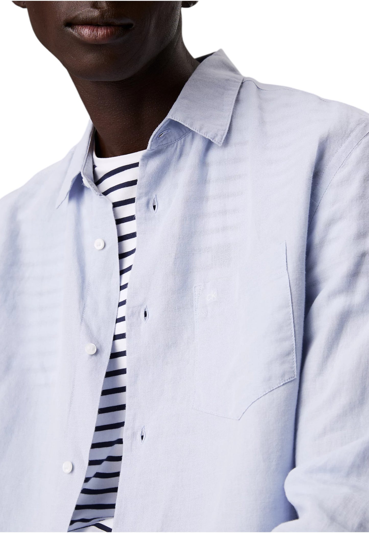Camicia Manica lunga Uomo Calvin klein Linen Cotton Regular