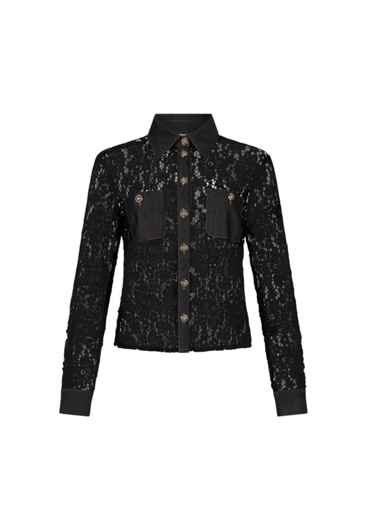 Camicia Manica lunga Donna Liu Jo Cropped In Pizzo  UF5169J4078