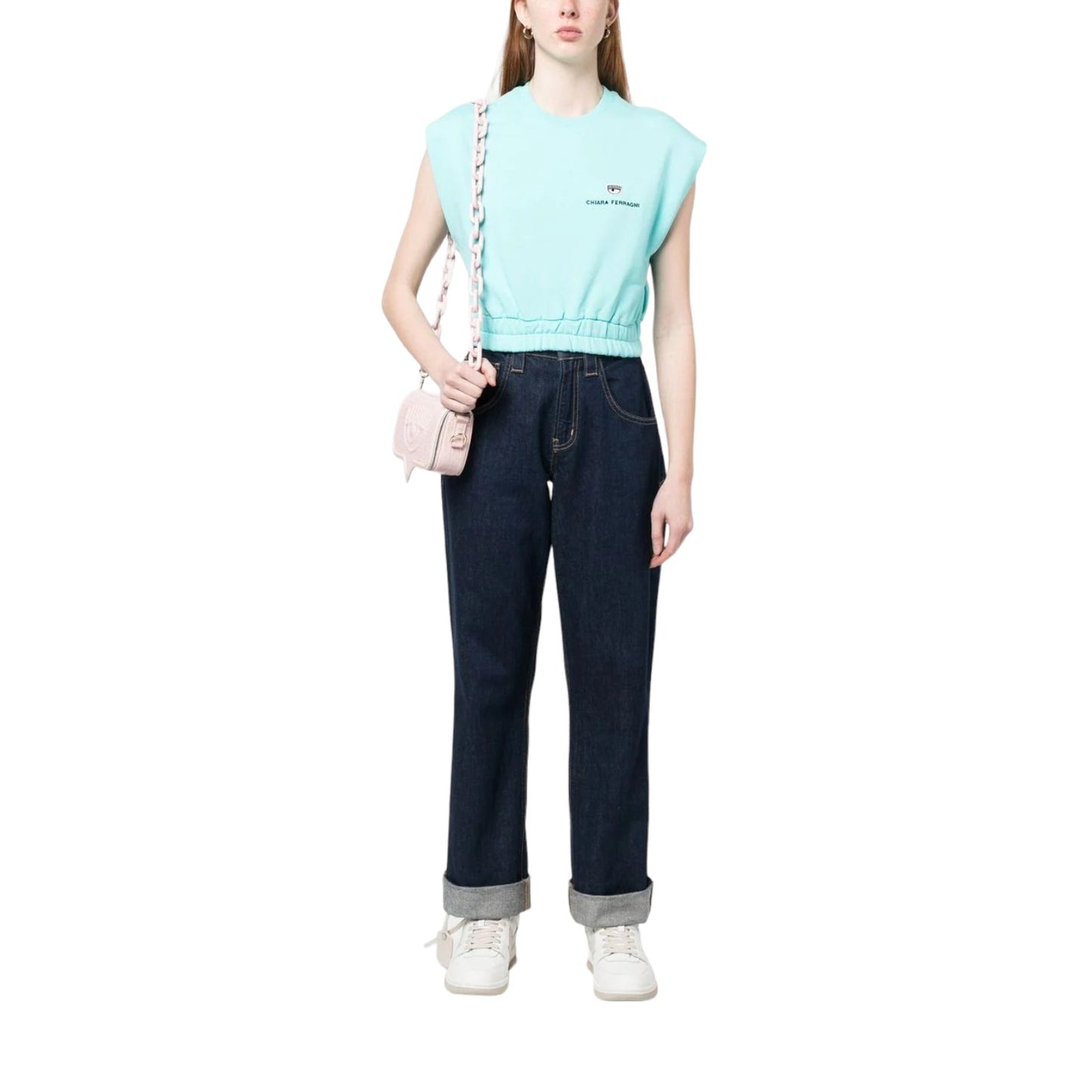 T-Shirt Senza Maniche Donna Chiara Ferragni In Felpa Logo Classic 74CBHT05CFT03