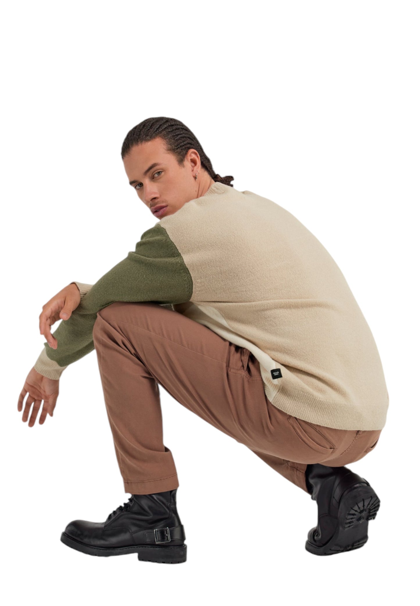 Maglione A Girocollo Uomo Gas Regular Fit Color Block Amari Logo 562243432426