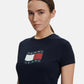 T-Shirt Manica Corta Donna Tommy Jeans  Tjw Slim Wavy Flag DW0DW22781