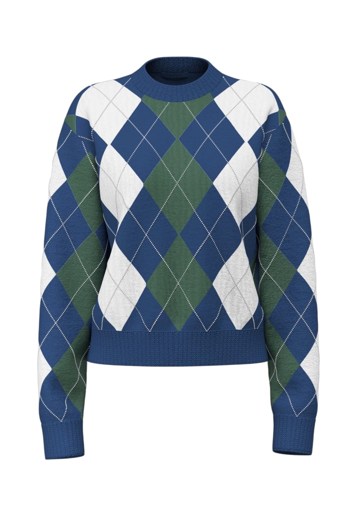 Maglione A Girocollo Donna Guess Motivo argyle Gracie W6BR48Z1447