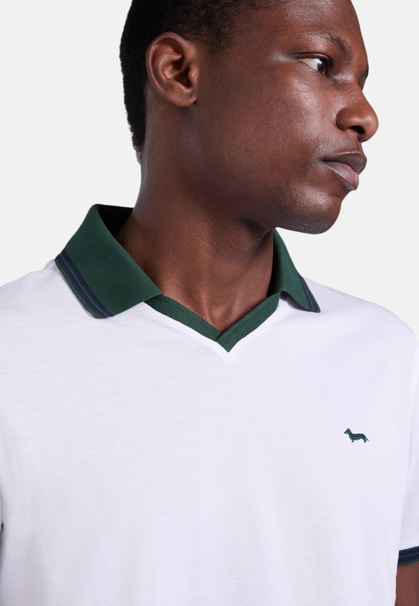 Polo Manica Corta Uomo Harmont & Blaine Collo Derby Con Fascia A Contrasto  LRQ460020004