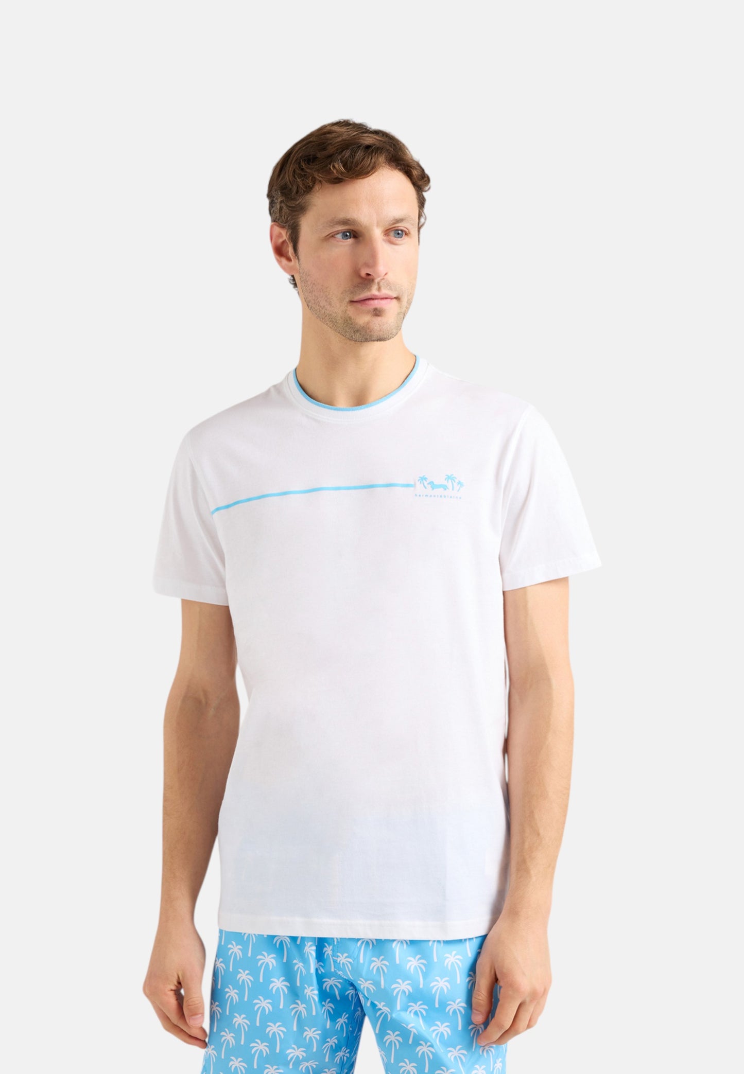 T-Shirt Manica Corta Uomo Harmont & Blaine Con Stampa Mare  IRQ421021055