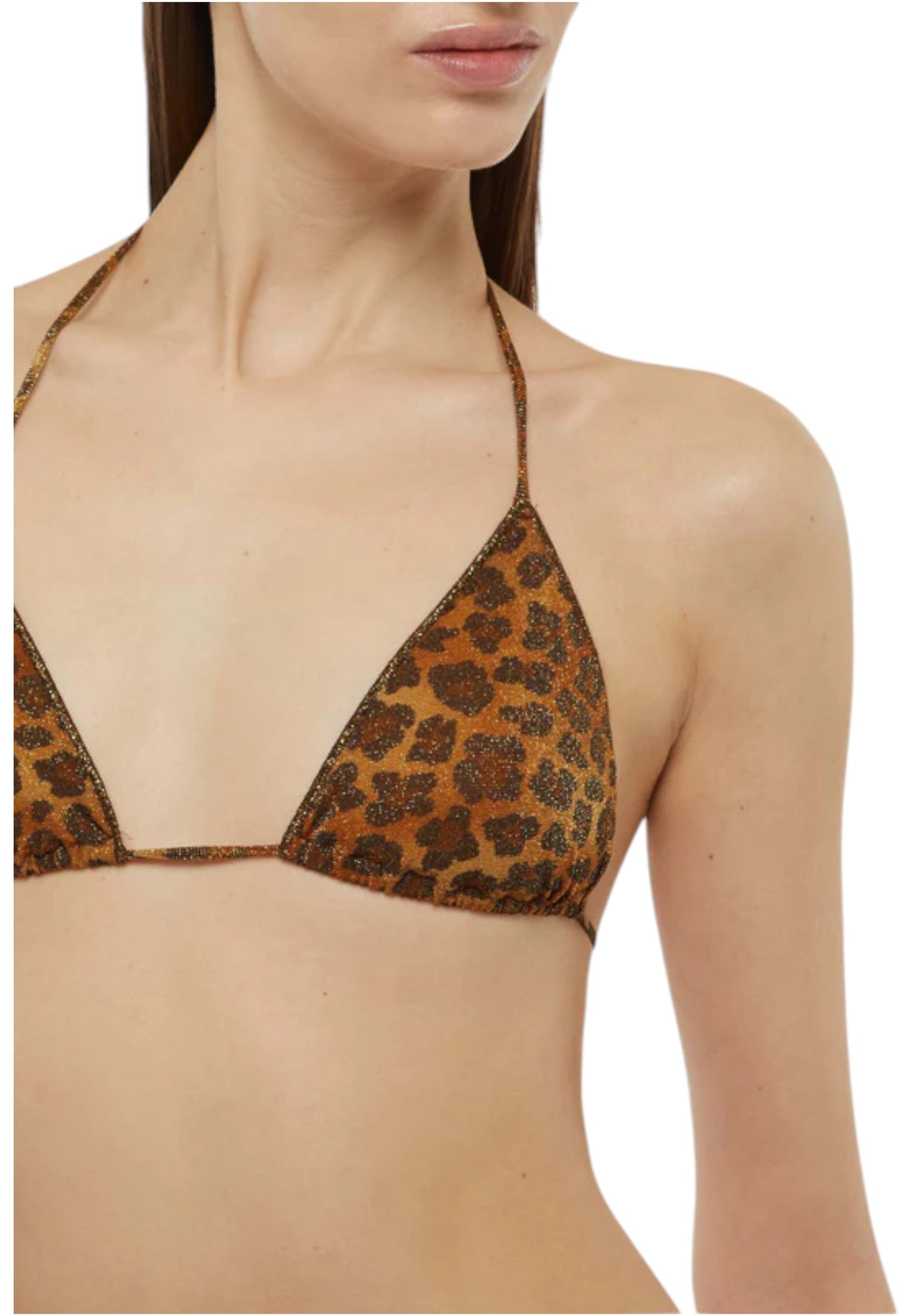 Bikini Pezzo Sopra Donna Mc2 Saint Barth Triangolo Leah Overlock - Lurex Classic Leo