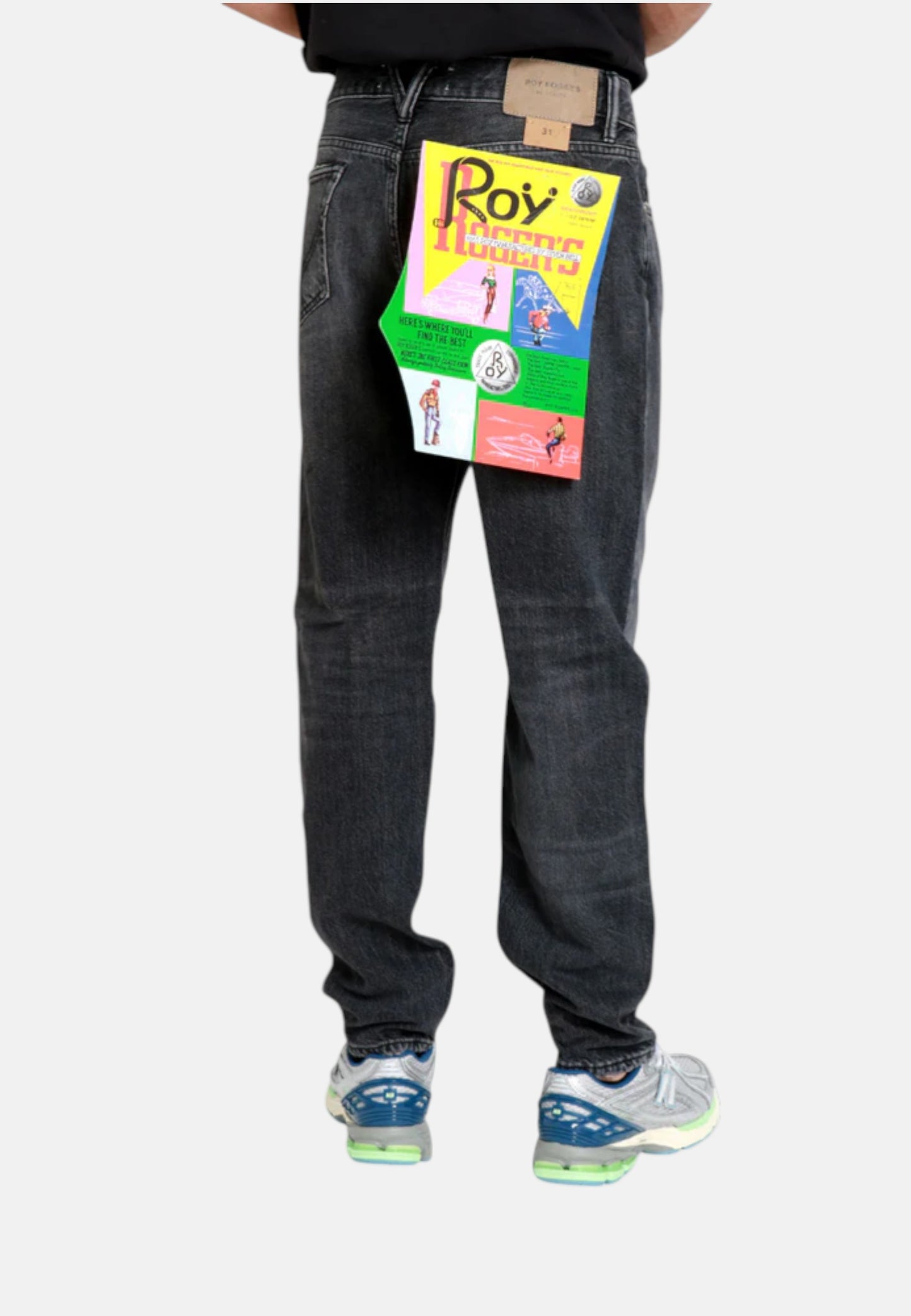 Jeans Carrot Fit Uomo Roy Roger's In Denim Nero Dapper RE-SEARCH Dalt villa RSC002N1263182
