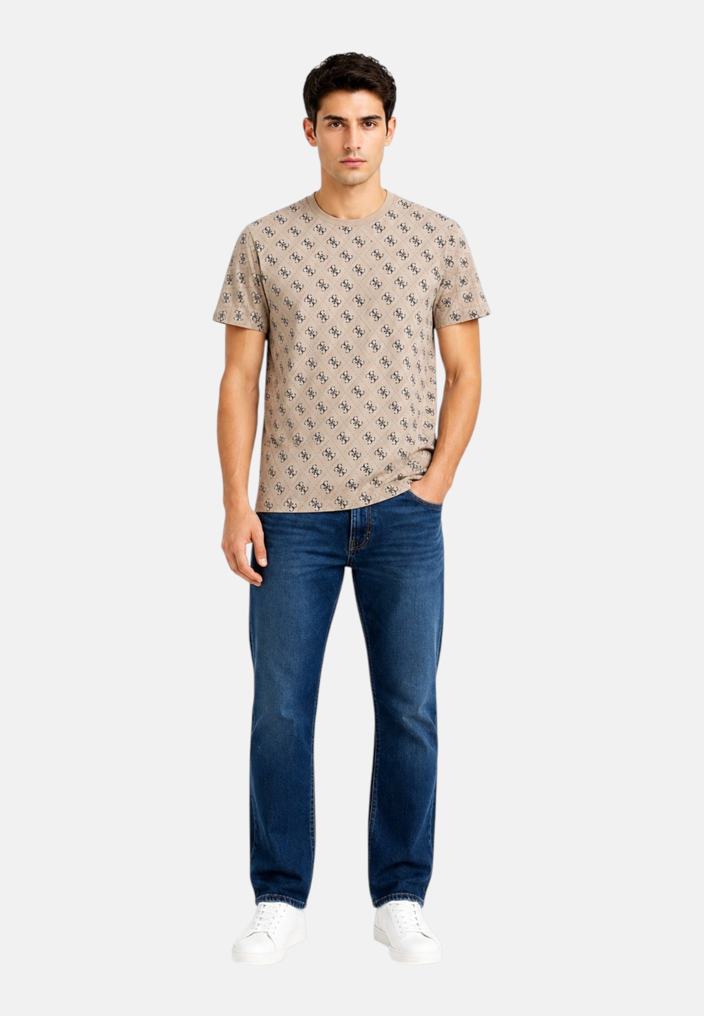 T-Shirt Manica Corta Uomo Guess  Jacquard 4G Knit M6GP34K3200