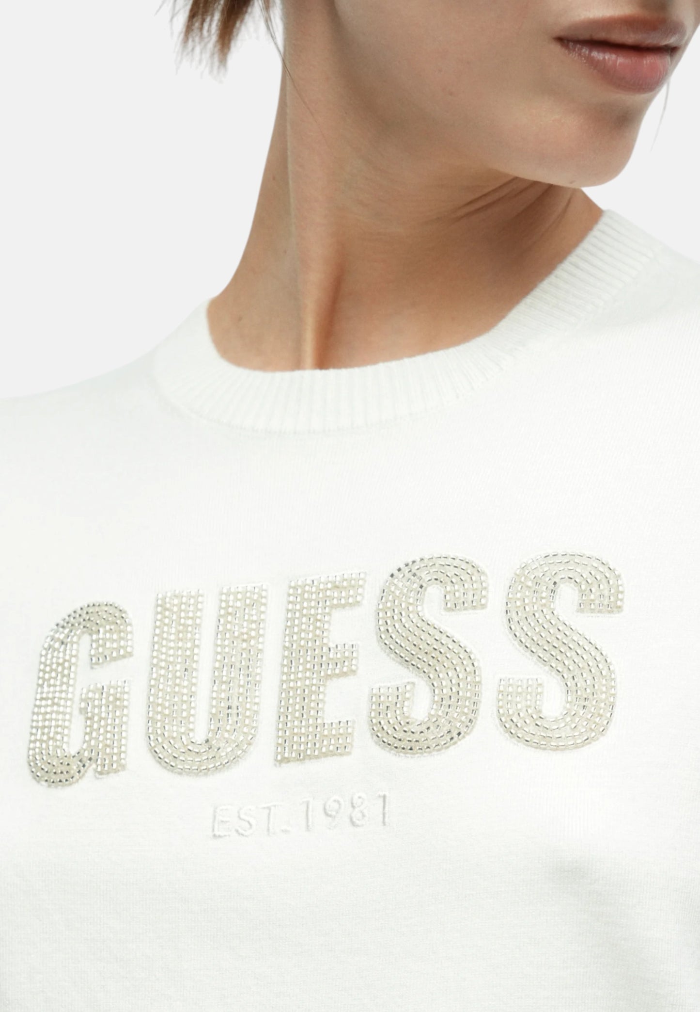 Maglia A Girocollo Donna Guess Manica Corta Norah Logo W6RR47Z2NQ2