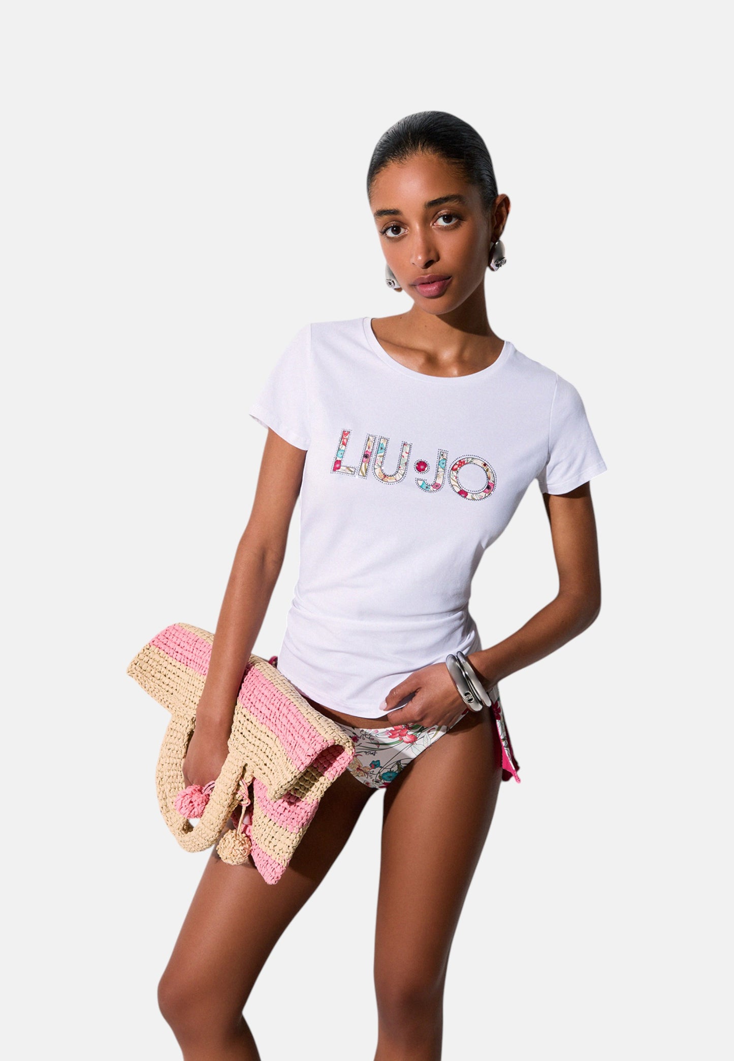 T-Shirt Manica Corta Donna Liu Jo Flowers Eco Line VA6169JS003