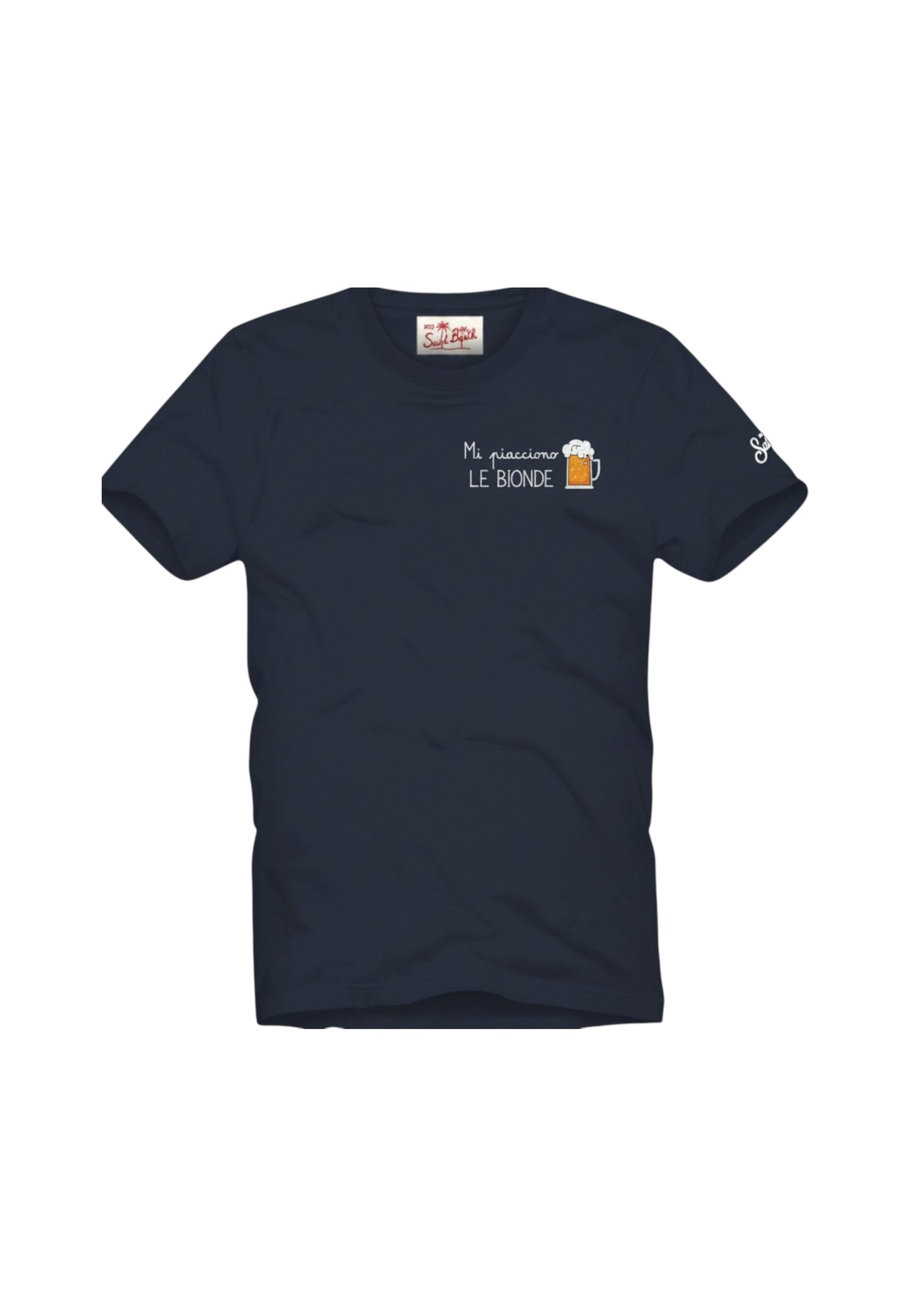 T-Shirt Manica Corta Uomo Mc2 Saint Barth Stampa E/O Ricamo Frontale Birre Bionde Portofino POT0001