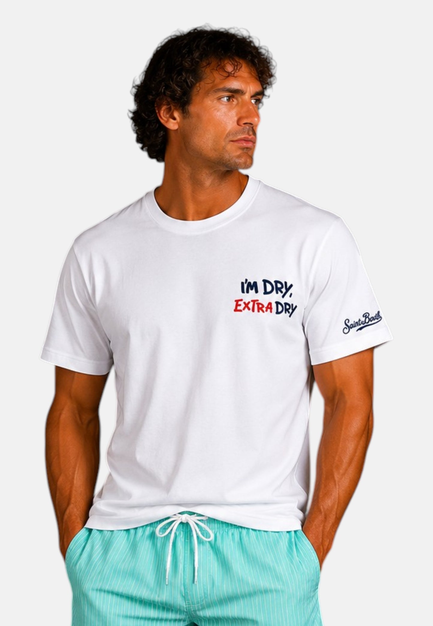 T-Shirt Manica Corta Uomo Mc2 Saint Barth Stampa/Ricamo Fronte E Retro Cpt Dry Cocktail Portland PRL0002