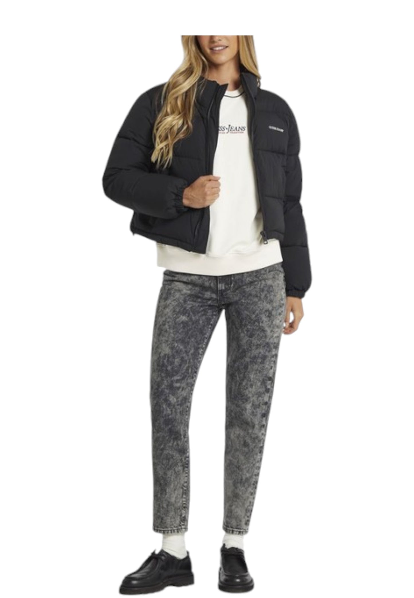 Piumino Corto Donna Guess  Gj Cropped Puffer W4BL20WGII2