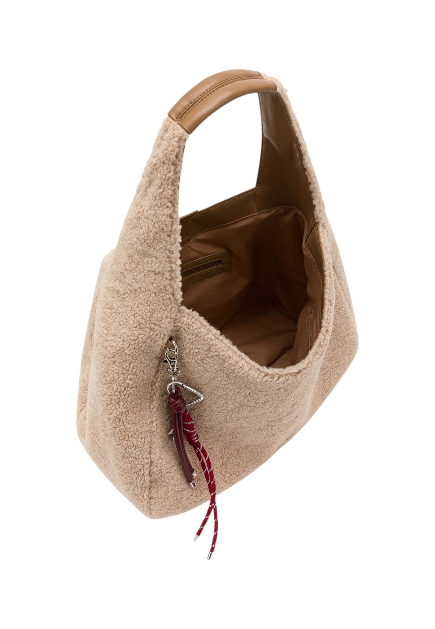 Borsa A Spalla Donna Sun68 Hobo Bag Tessuto Teddy, Manico A Spalla, Chiusura Con Zip, Charm Logato, Ampio Scomparto Teddy Y46225