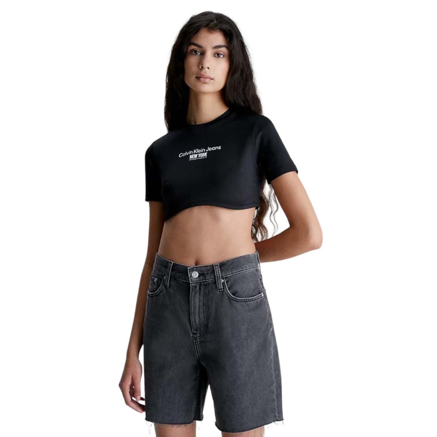 T-Shirt Manica Corta Donna Calvin klein Jeans Crop Underwire Seaming Bustier J20J221483