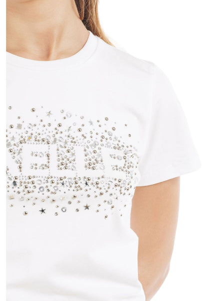 T-Shirt Manica Corta Donna Gaelle In Bielastico Con Personalizzazione In Strass  GAABW00702