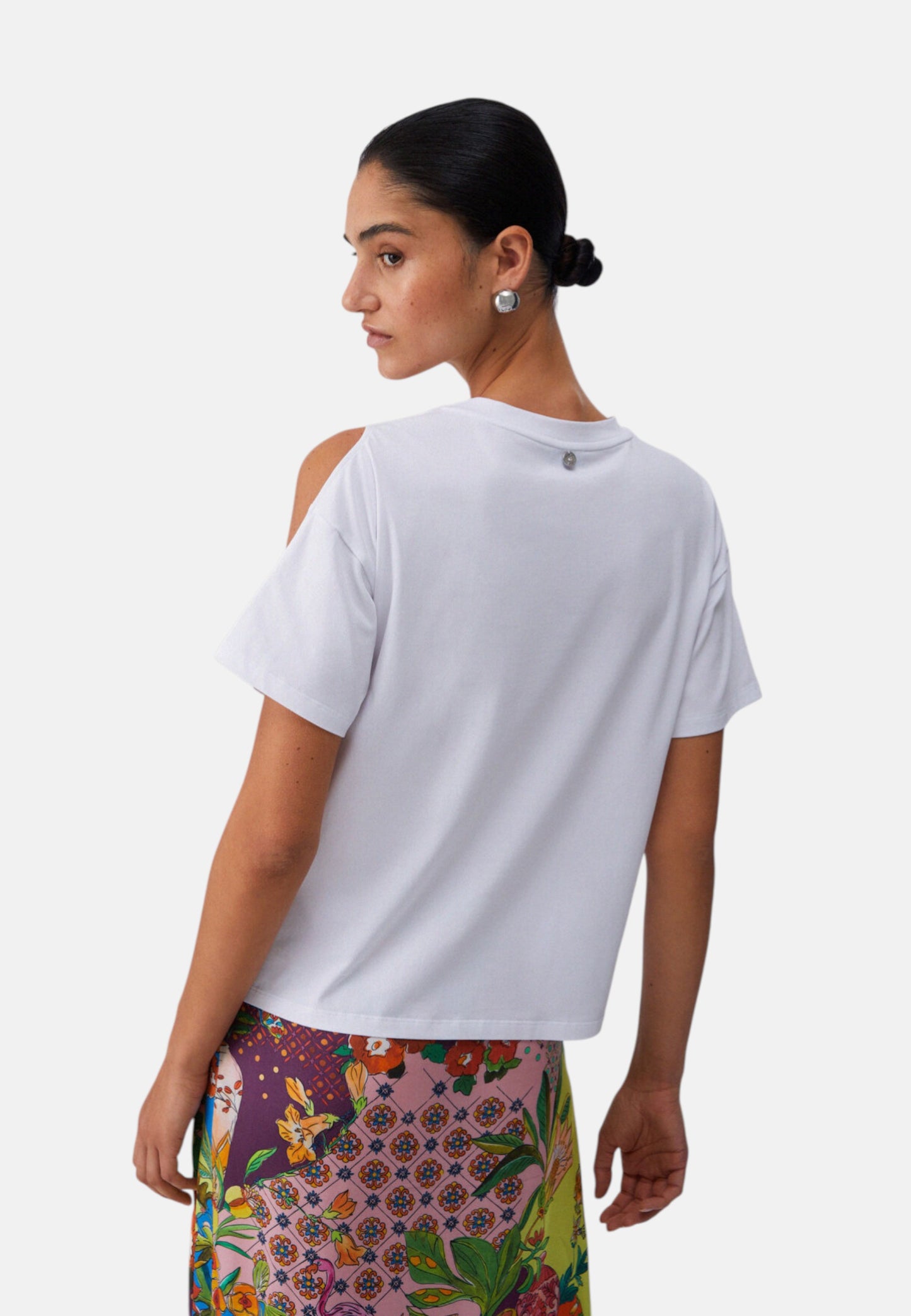 T-Shirt Manica Corta Donna Liu Jo Con Patch Strass Eco Line CA6160JS088