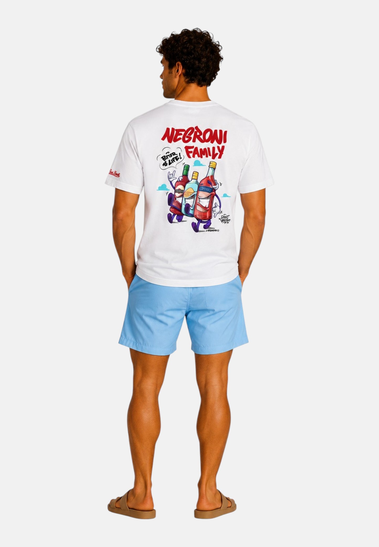 T-Shirt Manica Corta Uomo Mc2 Saint Barth Stampa/Ricamo Fronte E Retro Cpt Negroni Portland PRL0002