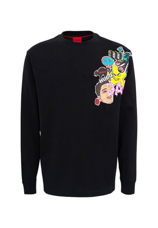T-Shirt Manica lunga Uomo Hugo Relaxed Fit Dankonis 50517639