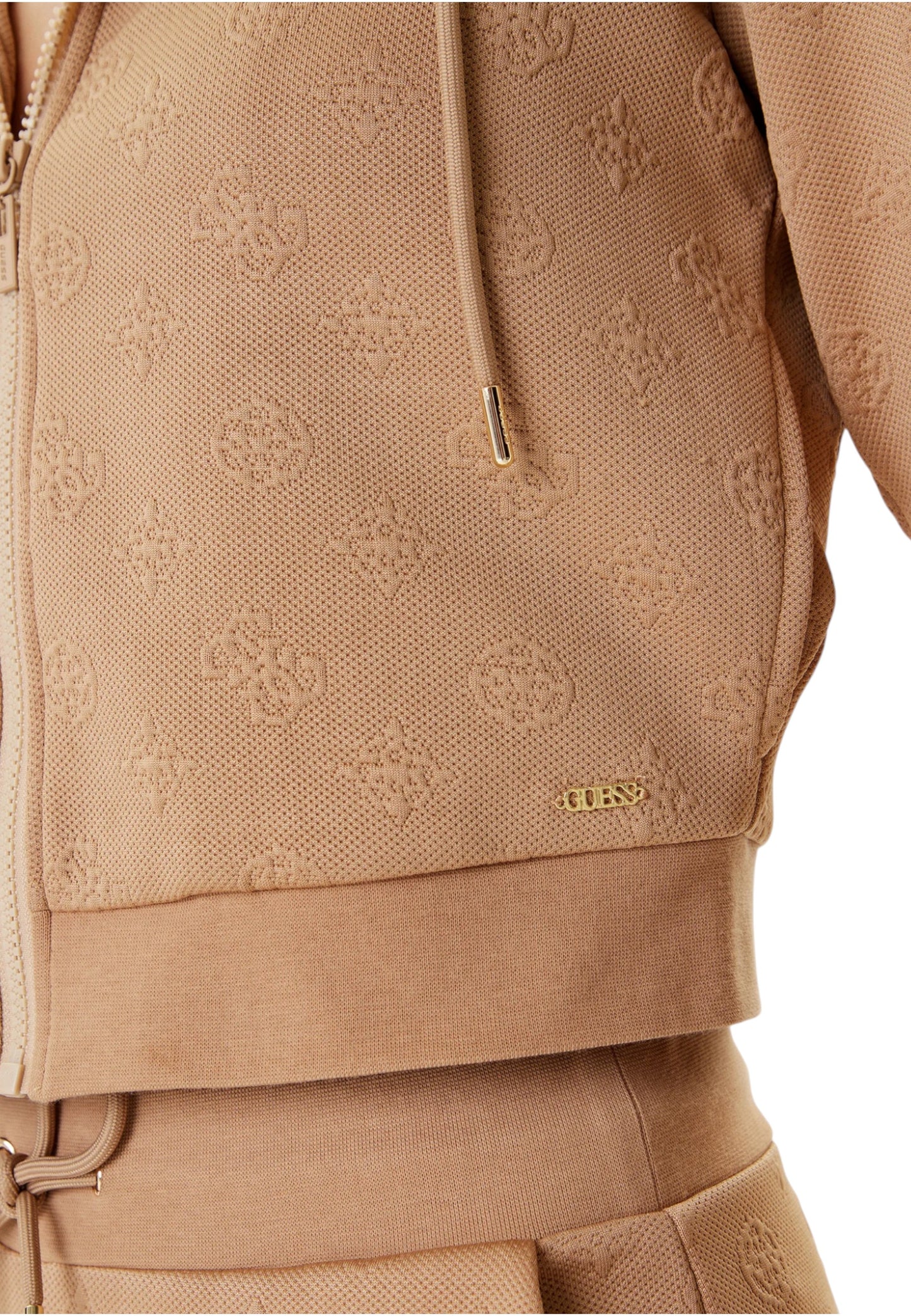 Felpa Con Cappuccio Donna Guess Con Zip 3D Peony V5YQ06KBSL2