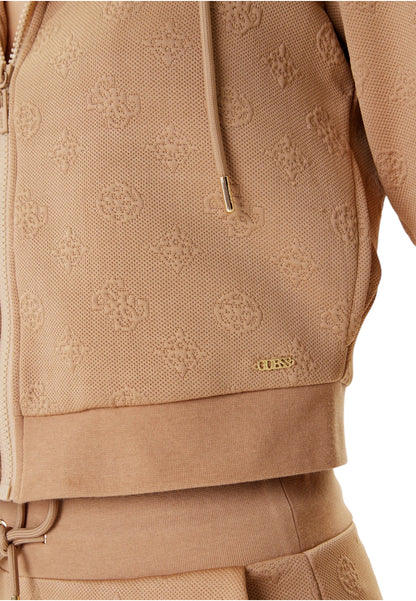 Felpa Con Cappuccio Donna Guess Con Zip 3D Peony V5YQ06KBSL2