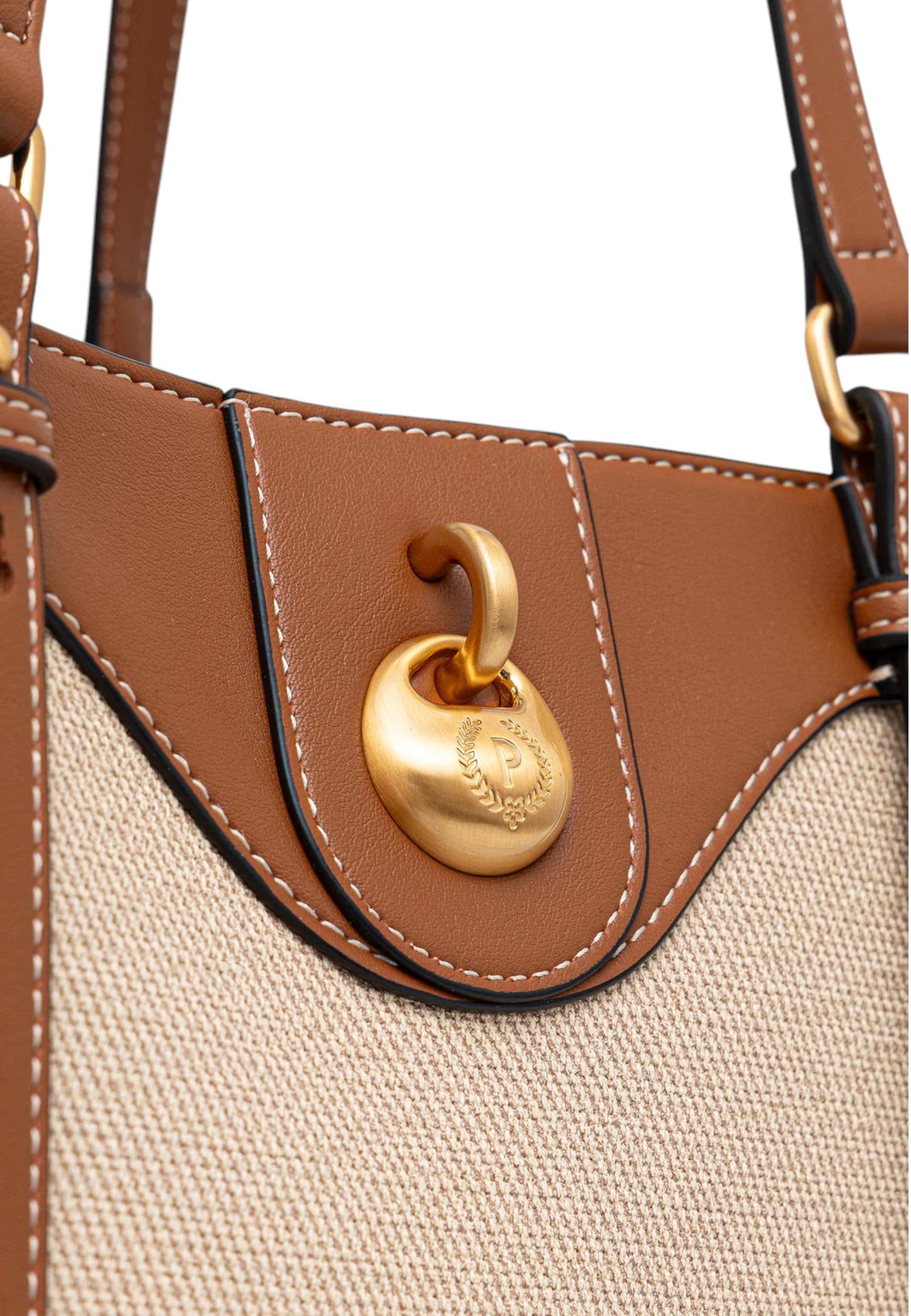 Borsa A Spalla Donna Pollini Big Double Handle In Canvas Drop Bag SC4535PP1OSD1