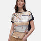 T-Shirt Manica Corta Donna Liu Jo Blooming Foulard  WA6437J6308
