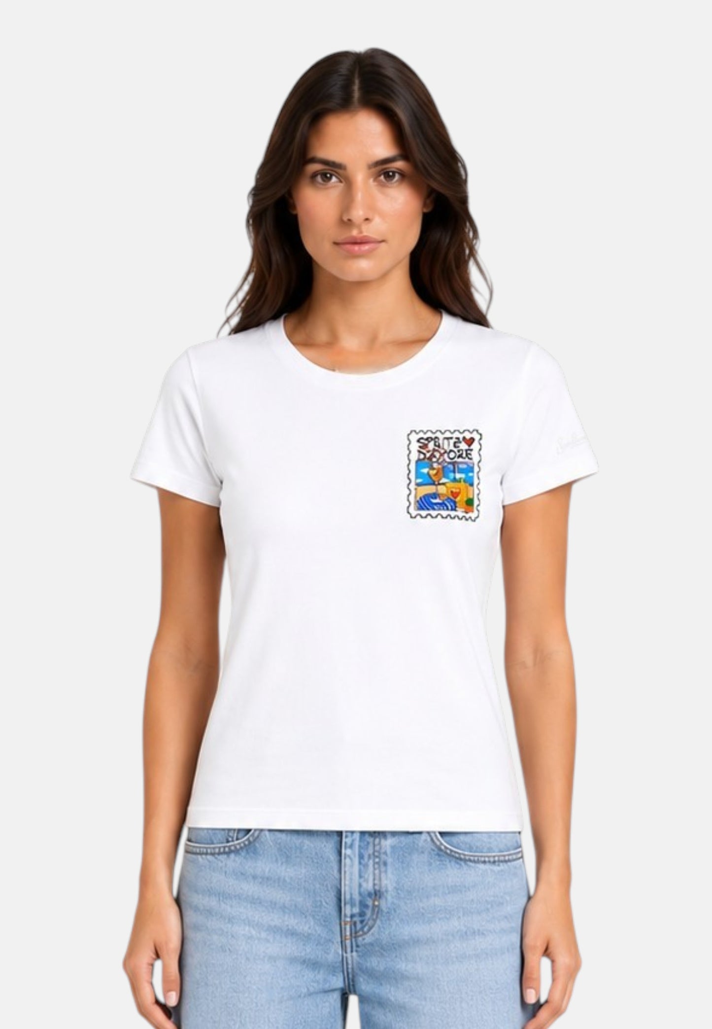 T-Shirt Manica Corta Donna Mc2 Saint Barth Spritz Amore Emilie EMI0001