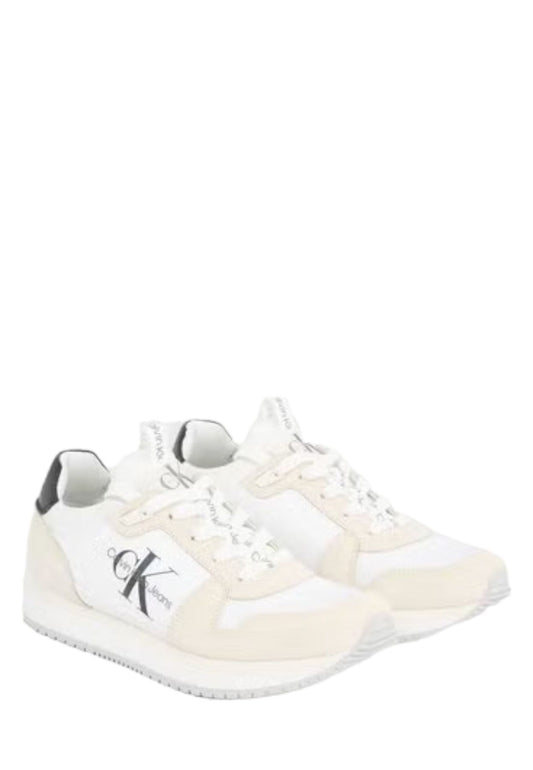 Sneakers Basse Donna Calvin klein Jeans  Runner Sock Laceup Ny-Lth Wn YW0YW00840