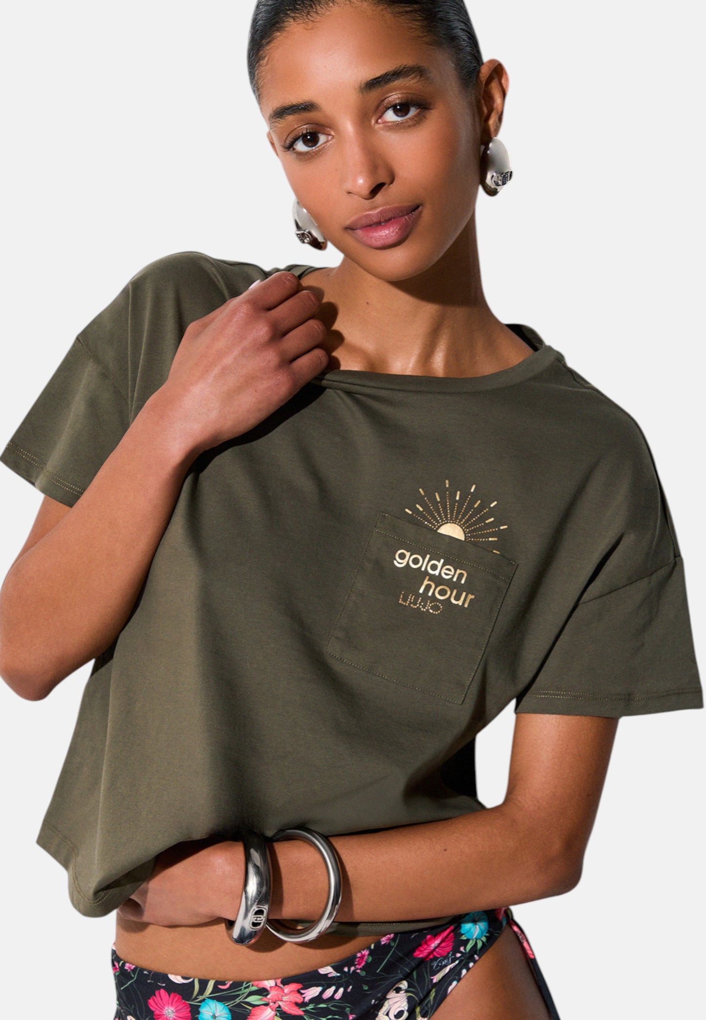 T-Shirt Manica Corta Donna Liu Jo Golden Hour Eco Line VA6161JS923