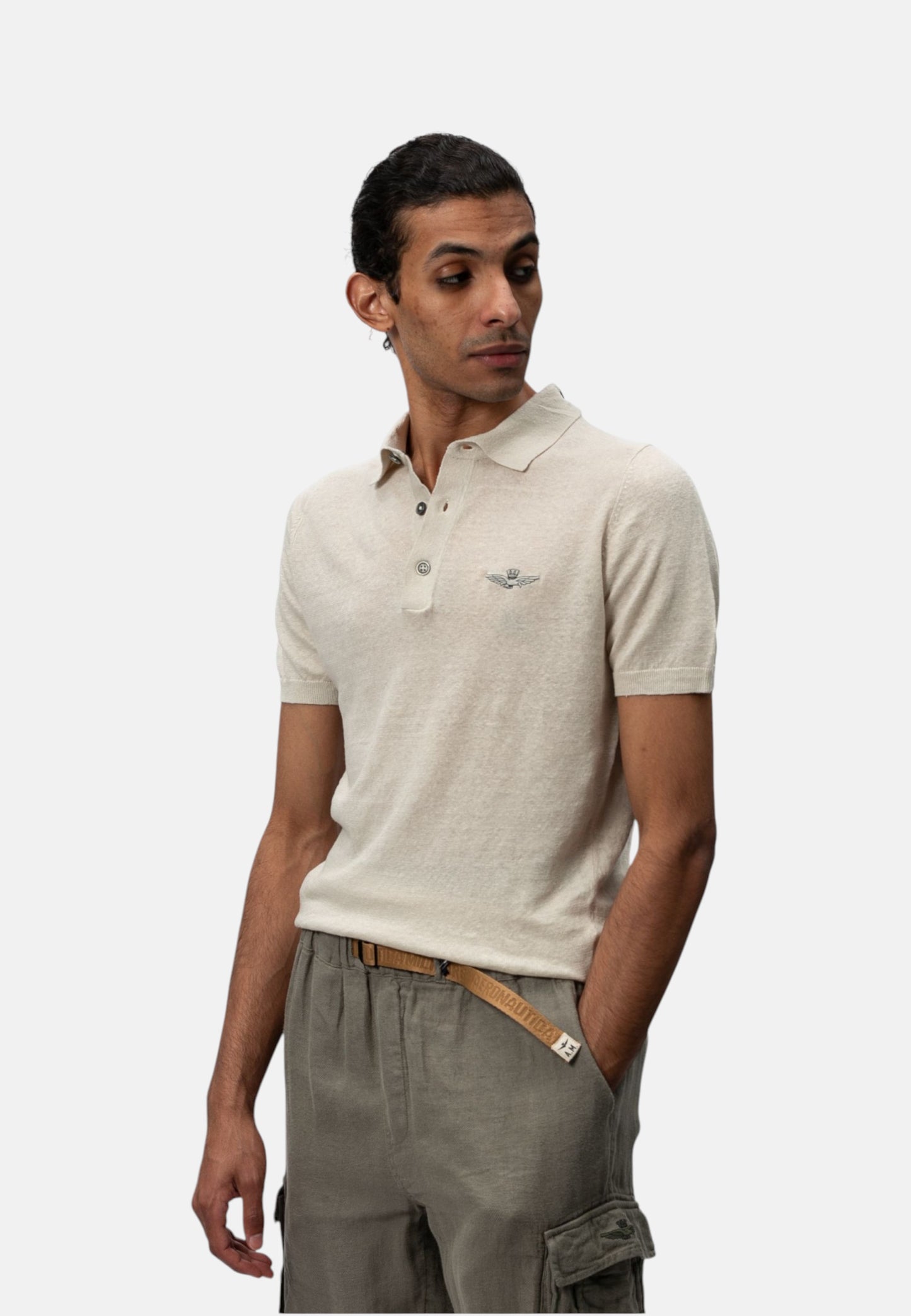 Polo Manica Corta Uomo Aeronautica Militare In Maglia Di Lino  261MA1625UL00935