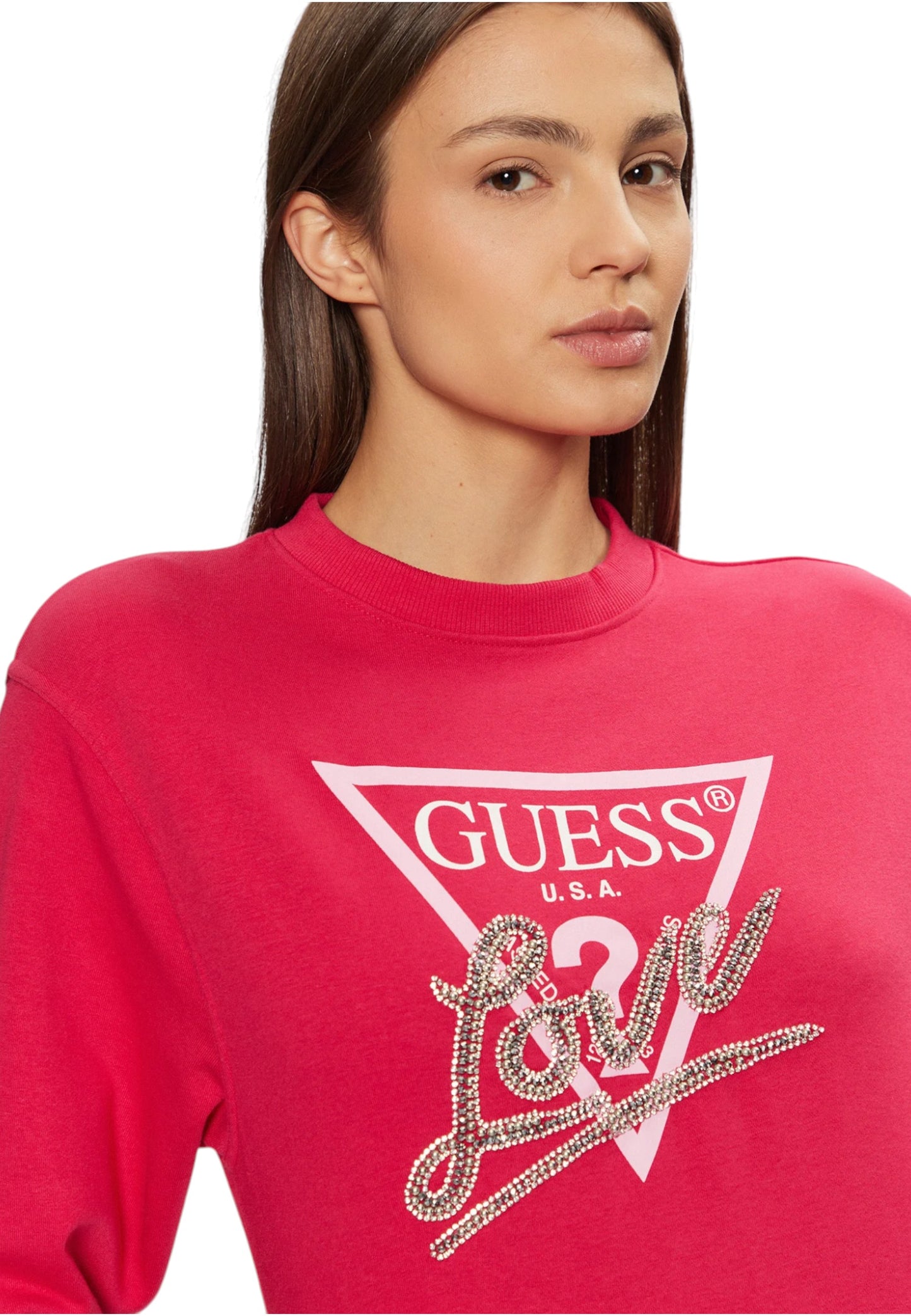 Felpa A Girocollo Donna Guess  Love Triangle