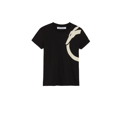 T-Shirt Manica Corta Donna Trussardi  Greyhound Shoulder Print Cotton Jersey 30/1 56T00564-1T005381