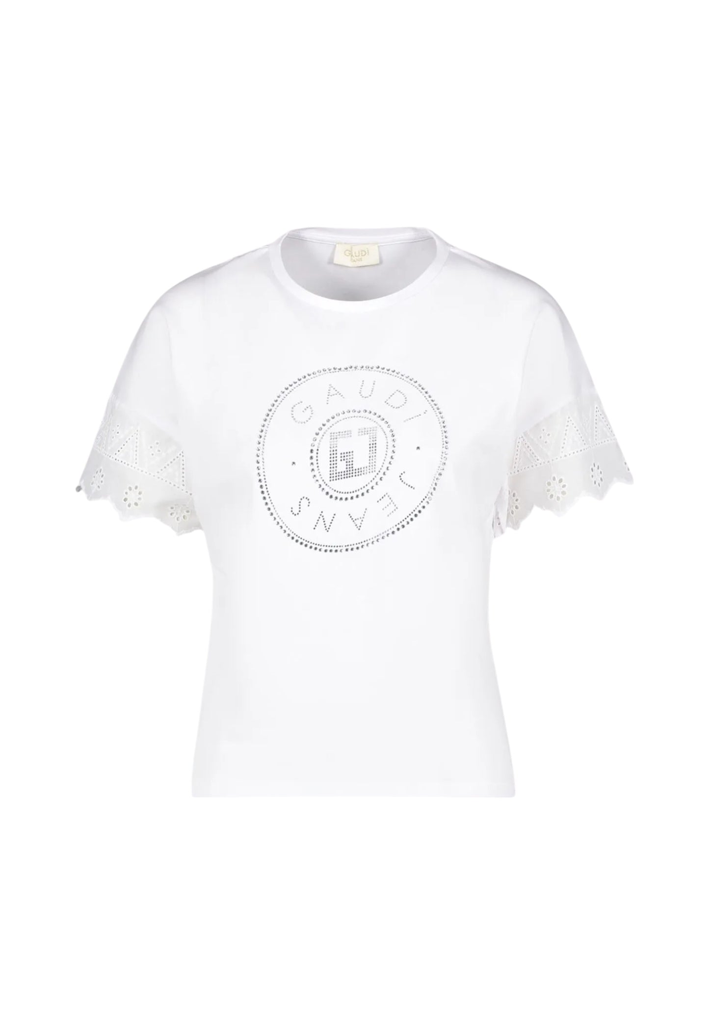 T-Shirt Manica Corta Donna Gaudi Con Maniche In Pizzo